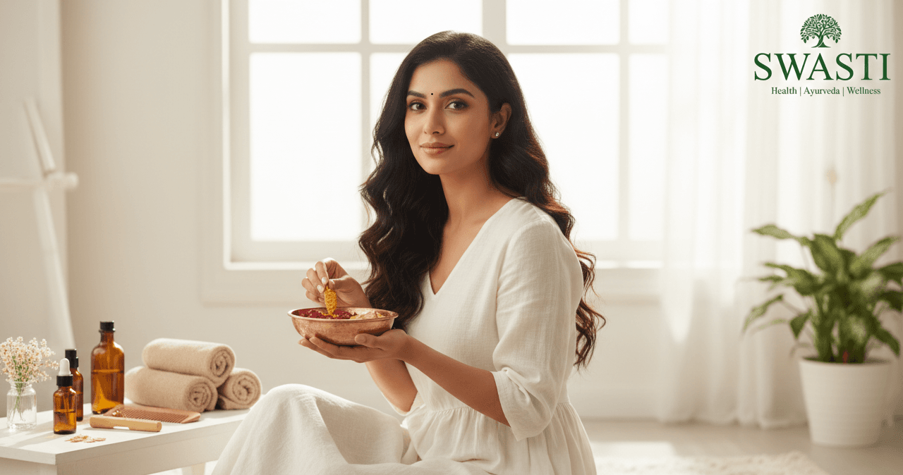 Her - SwastiHealth, Swasti, Ayurveda, Wellness, Health, Herbs, Remedies, Blogs, Common Problems, Daily Ritual, Health Guide, Recipes, Fitness, Natural Remedies, Organic, Clean Beauty, Plant-Based, Holistic Healing, Authentic India, Vata Pitta Kapha, Self-Care